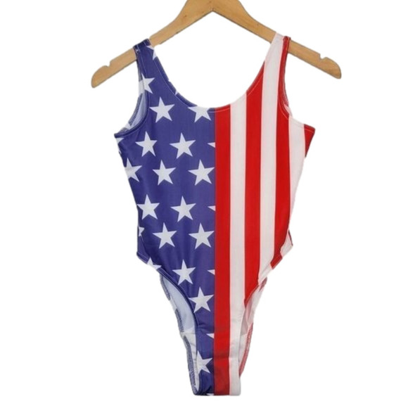 UGET American Flag Graphic Design Print One Piece - Picture 1 of 10